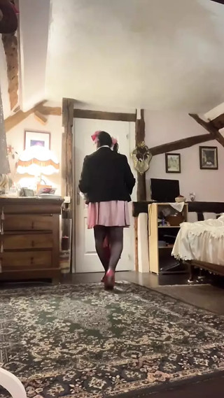 Outfit with a little pink wrap skirt