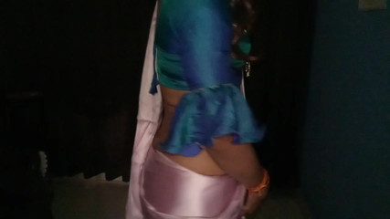 I love my sexy satin saree and sexy bra panty thumbnail