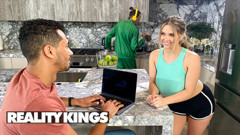 REALITY KINGS - Angie Faith Seduces Her BF's Roommate With Her Tits And Gets Fucked Behind His Back