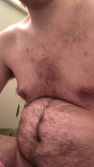 Chubby man jerking off