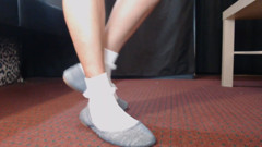 Ruffled socks gray balletflats shoeplay