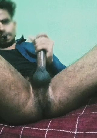 Indian black fat cock native boy masturbating with his cock.