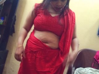 Cute bhabhi sexy👙red saree bedroom sex video