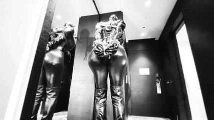 Black latex sissy slave doll gets stuck in selfbondage thumbnail