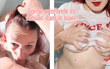 Deep Throat and Facial in the Bath!