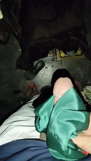 Handjob in ladies&rsquo; tailor shop at night with satin silky suit salwar (06)