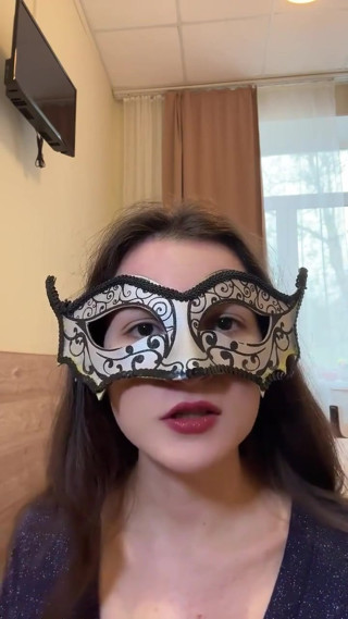 Russian Talkative Cutie in Stockings and Heels Dancing Striptease