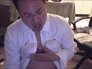 Dirty sissy crossdress slut man whore squirming crazy masturbation orgasm while wearing girlfriend's bra shirt and sweater thumbnail