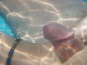 My Girlfriend plays with my ass and cock under water