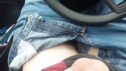 Quick jerk off in my car