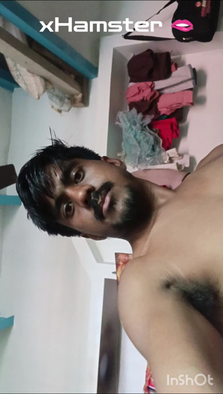 A lonely man is masturbating at home