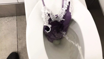 Lavender Satin Camisole Soaked in Piss and Covered in Cum