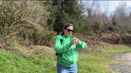 Desperate Outdoor Wetting Jeans on the Public Trail
