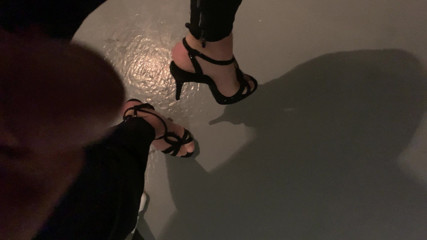 Cuming with my Black T strap heels