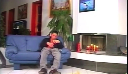 Two Muscular Hunks Share Raw Bareback Passion on Couch