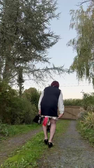 Dressed in a new schoolgirl-style dress for an evening thumbnail