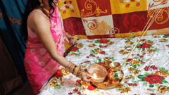 Desi cauple newly married wife karwa chauth fucking clear Hindi audio