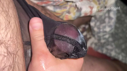 New mesh thong oh so right - small Soft cock to hard to cumming to soft thumbnail