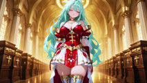 Silver Thighs Under Red & White Armor, Kneeling Lazily in the Bedroom. Who Can Resist This Divine yet Wild Look?