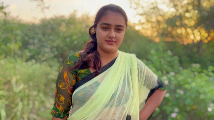 Indian Village girl was returning from meeting her boyfriend when she was caught by an strange man in Jungle, she was so scared