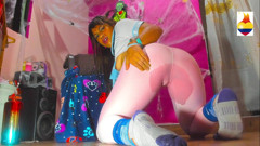 SOLO MASTURBATION SQUIRT ON MY LEGGIS  LOVE NEED UR SWEET LEGS HERE FOR MY CLIT DADD