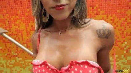 Shemale shecock strokin fun with Bruna Santos