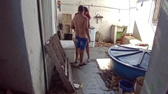 Putting It Hot on the Cleaning Lady in the Backyard