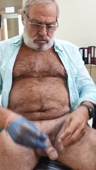 Grandpa needs to cum in office