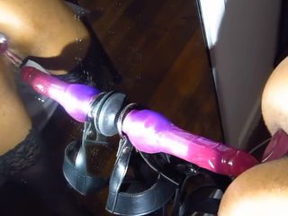 DP Butt Plug &amp; Dildo Fuck from Kinky Ebony Goddess Sheridan