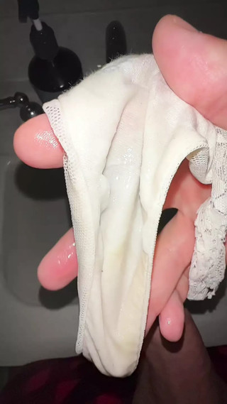 5am creampied panties receive cum again before shower