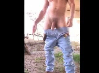 Big Dick Texan Public Jerk Off and Cum