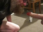 Inkersall cum slut sucking and fucking a dildo.