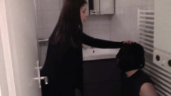 Goddess Gloria slapping her slave