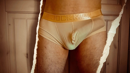 Forbidden Touch In Public. His Tool is Throbbing when he unloads his load inside his lycra pants.