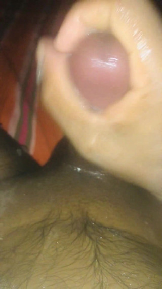 Massage cock and cumshot on the bed before going to sleep