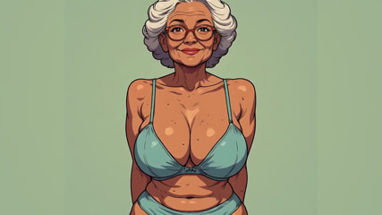 Sexy Curvy Matures Bra and Panty Art