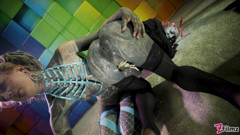 Heavily tattooed trans Lily Lu gets anal fisted