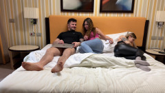My Friend Sucks My Boyfriend's Cock Next to Me in Bed, While I Look at the Smartphone