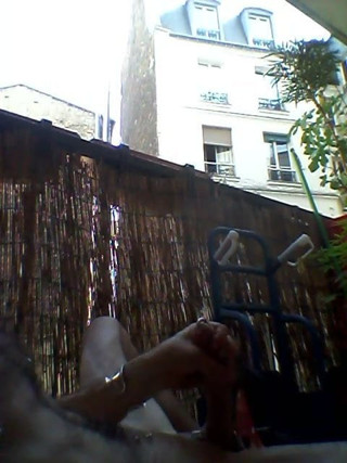 Exhibition on balcony in front of neighbor