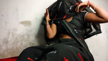 Indian Alone Women Fingering my pussy while wearing transparent leggings thinking about my Hus