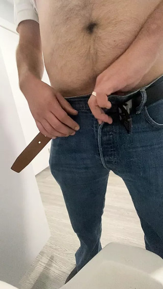 Public Bathroom Jerk and Cum