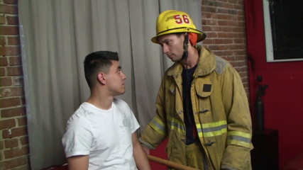 Handsome firefighter gets fucked and jizzed