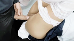 Little Thai Schoolgirl: Stepdaddy, your friends came into the room to fuck me.