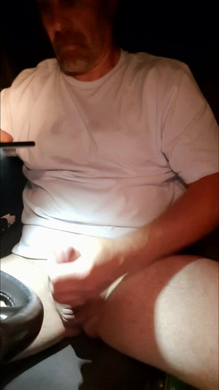 white guy stroking his big cock for viewing