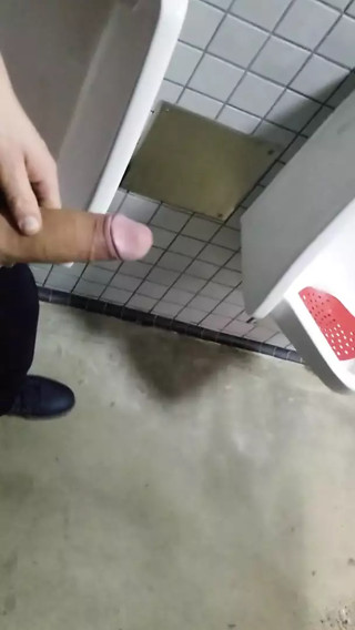 Johnholmesjunior flashing his monster cock in public mens vancouver park bathroom PT2
