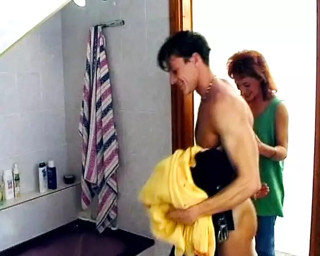 Beautiful redhead German babe fucked in the bathroom