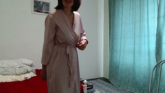 Russian MILF Pervert Shoved Panties Into Her Hairy Pussy and Came