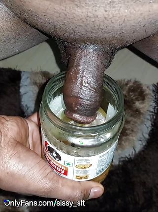 Unlock chastity cage for piss after a long time