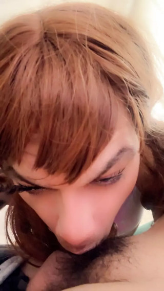 Shemale Femboi Sucking a Big Cock Before Get Fucked