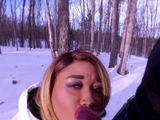 4K- Sucking dick in the Snow Nina Rivera